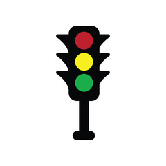 traffic light logo icon illustration flat