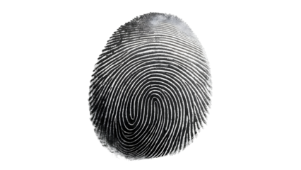 A close-up view of a fingerprint on a black background