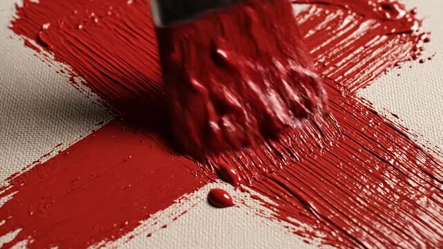 Red Lipstick Crossed Out Makeup Stroke.