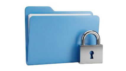 Blue Folder with Padlock