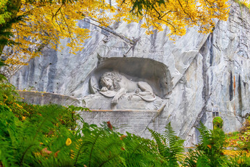 The Lion Monument  or the Lion of Lucerne in Switzerland Created in 1821