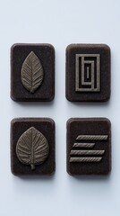 Rectangular Containers with Natural Patterns and Earth Tones