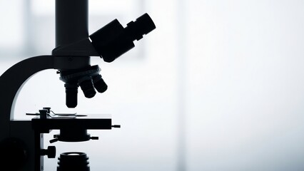Microscope positioned for scientific research in a laboratory environment from a close-up viewpoint