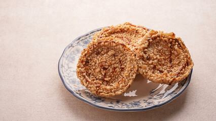 Intip Nasi or Rice Crackers, Indonesian traditional snack