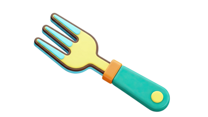 Stylized 3D Render of a Children's Fork