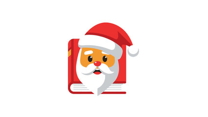 Obraz premium Santa Claus Face Icon on a Closed Red Book