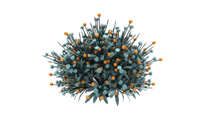 Abstract Spheres and Leaves on Stems