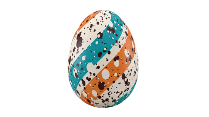 Decorative Easter Egg with Diagonal Stripes and Speckles
