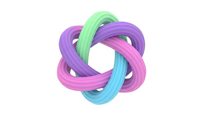 Intertwined Colorful Ribbons Knot
