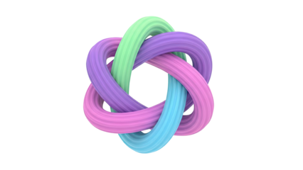 Intertwined Colorful Ribbons Knot