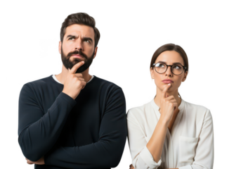 Two individuals in thoughtful contemplation