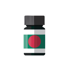 Obraz premium Bangladesh Flag Medicine Bottle Illustration