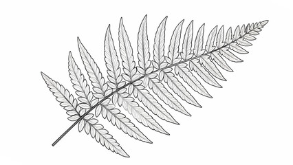 Naklejka premium Detailed Botanical Drawing of Fern Leaves
