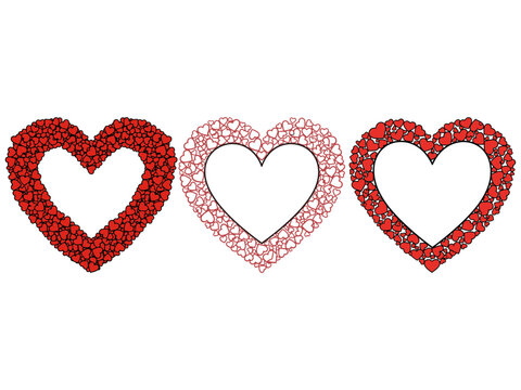 Red Heart reath Vector