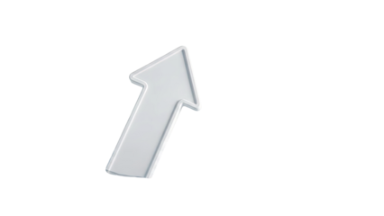 3D White Arrow Pointing Upwards