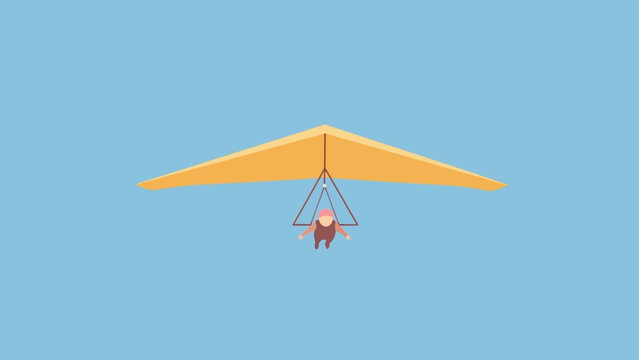 Person flying a hang glider in the sky.