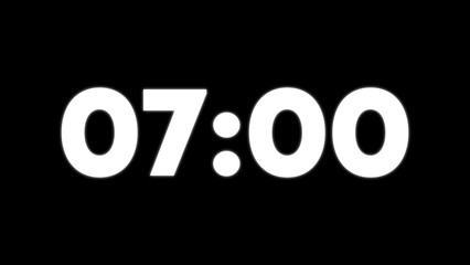 White 0700 Time Display on Black Background clock digital