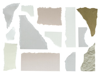 Blank torn paper templates set