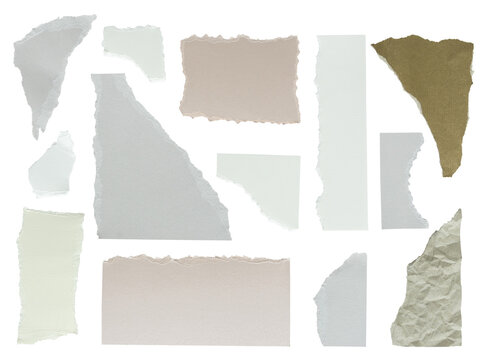 Blank torn paper templates set