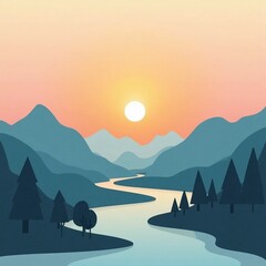 winter landscape with mountains