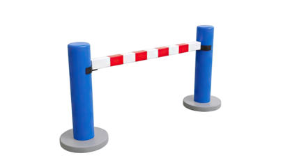 Blue Barrier Gate with Red and White Stripes