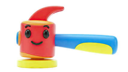 Cartoon Hammer Toy with Smiling Face