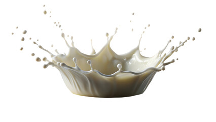 A splash of milk against a black background
