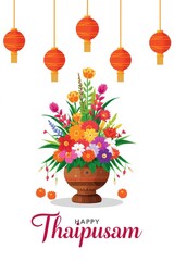 Celebrating thaipusam with colorful flowers