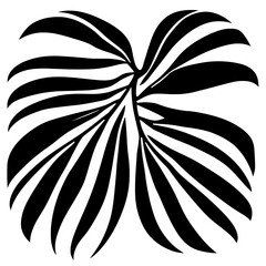 Stylized organic leaf pattern illustration, a monochrome symmetrical design bringing natural harmony and decorative appeal