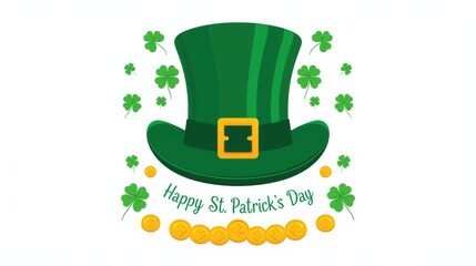 Happy st. patrick's day hat with shamrocks