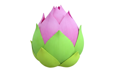 Pink Lotus Bud with Green Sepals