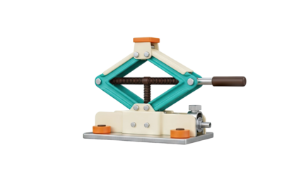 Scissor Jack with Teal and Cream Accents