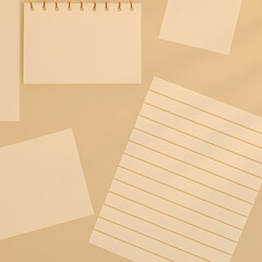Abstract beige background with soft shadows and premium paper texture.