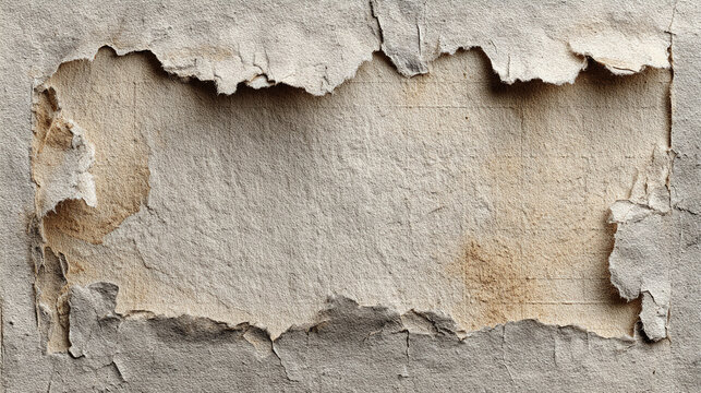 A close-up shot of old, damaged wall surface with flaking paint and textured pattern, creating a distressed abstract design