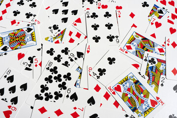 Poker playing cards full frame background