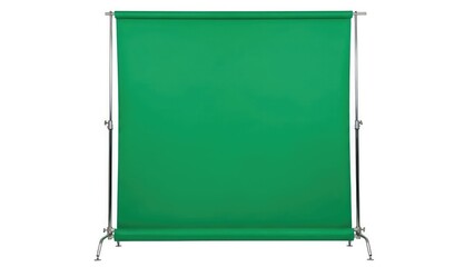 Green screen backdrop for photography studio.