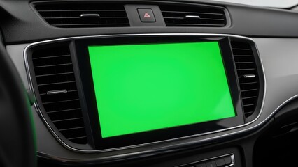 Green screen car infotainment system display.