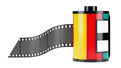 35mm Film Roll with Black and White Frames