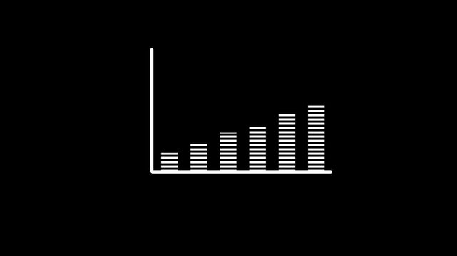 Simple Bar Chart with Vertical and Horizontal Axes on Black Background graph data