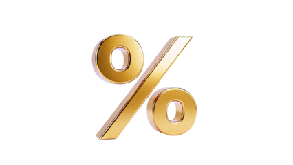 Golden Percentage Symbol
