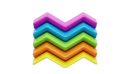 Colorful Zigzag Chevron Shapes Stacked