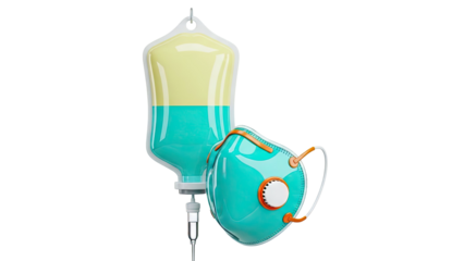 Medical IV Bag and Face Mask