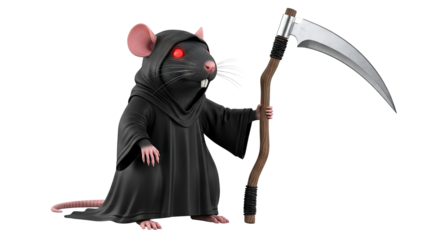 Rat Grim Reaper holding a scythe