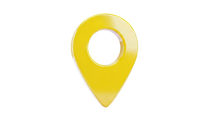 Yellow 3D Map Pin Icon