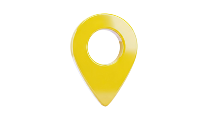 Yellow 3D Map Pin Icon