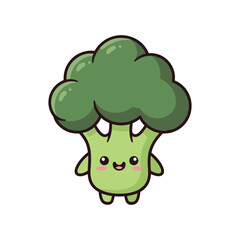 Fototapeta premium Cute Broccoli Character Illustration