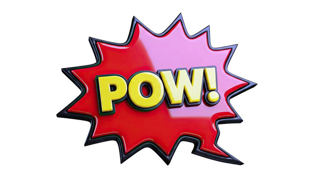 3D Comic Book Style 'POW!' Burst - Powered by Adobe
