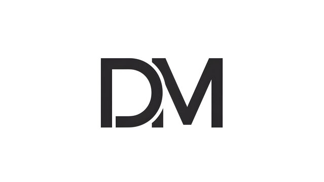 Modern DM letter logo design for branding and identity