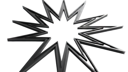 Abstract Black Starburst Sculpture