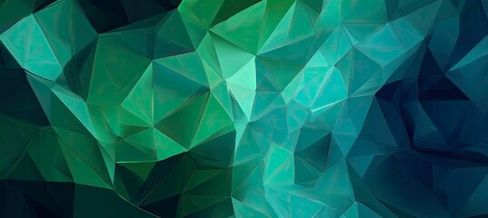 Abstract geometric polygonal background with shades of green